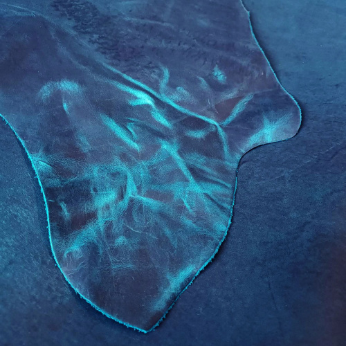 Кожа Крейзи Хорс Dark 1,4-1,6 мм Бирюзовый фото 3