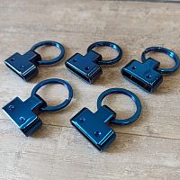 Держатель для брелока с кольцом синий  - купить для кожевенного хобби