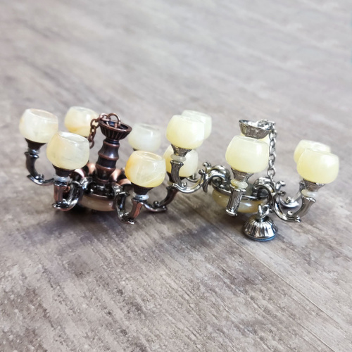 Люстра декоративная 6-рожковая для румбокса Миниатюра 1:12 фото 4