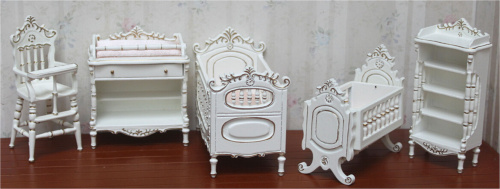 Миниатюра для кукол Детская комната Белая 1:12 