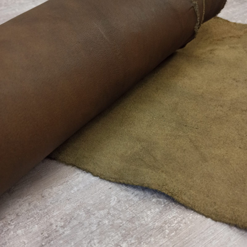 Кожа Пола краст 1,1-1,3 мм Олива фото 4