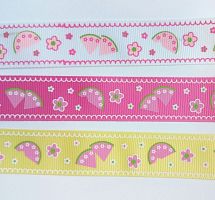 Лента репсовая 25 мм принт Арбуз