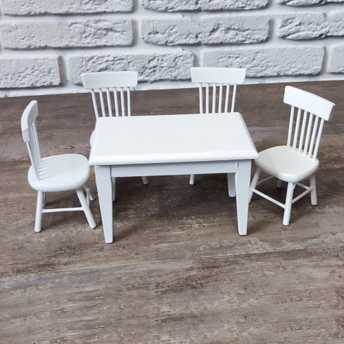 Обеденная зона для кукольной кухни белая 1:12 | Галерея фото | Pava.pro Обеденная зона для кукольной кухни белая 1:12 - фото товара