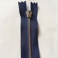 Молния металлическая №5 52 см зубья под серебро Темно-синий YKK Япония  - купить для кожевенного хобби