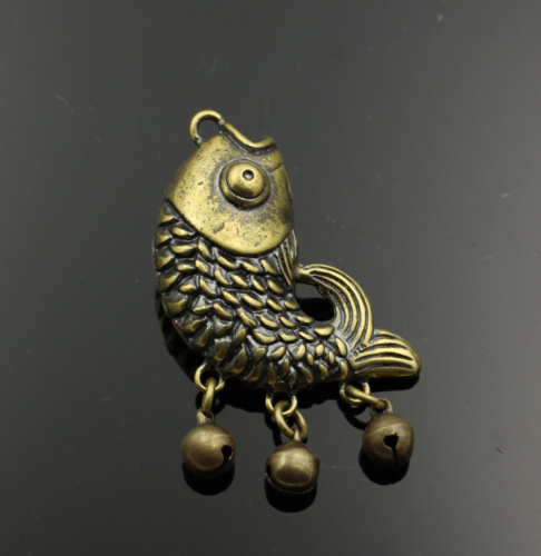 Подвеска латунная Рыбка с бубенцами | Галерея фото | Pava.pro Подвеска латунная Рыбка с бубенцами - фото товара