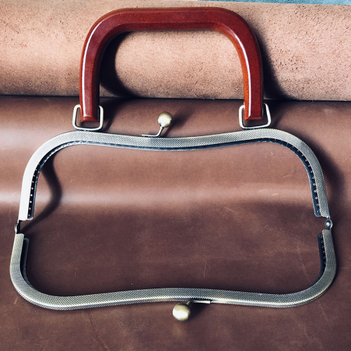 Фермуар пришивной 26 см, с деревянной ручкой  AC XN-098В - фото товара фото 5