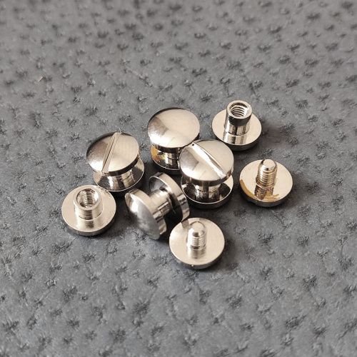 Винт ременной d=8-10 мм сфера Латунь под серебро фото 3