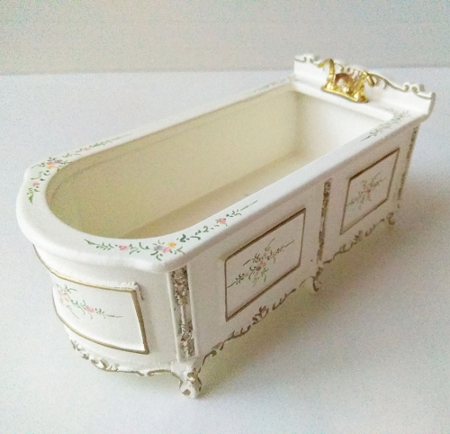 Миниатюра для кукол Набор для ванной комнаты Золото на белом  D BZP-001 - фото товара фото 4