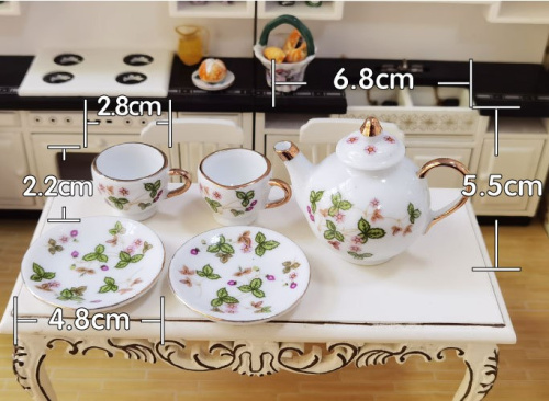 Фарфоровый чайный сервиз для кукол Белый Масштаб 1:6   SH D-P93 - фото товара фото 2