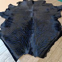 Кожа с ворсом (мех пони) 0,8-1.1 мм Зебра Синяя Италия