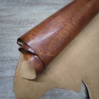 Кожа КРС 1,2 мм с тиснением Страус темный