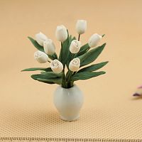 Тюльпаны белые для кукольного домика 1:12  - купить для кожевенного хобби