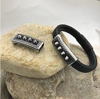 Бусина 12х6 мм Шипы Сталь  - купить для кожевенного хобби