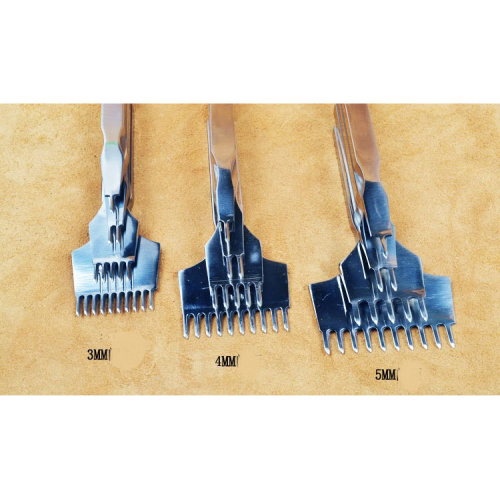 Пробойники строчные ромбовидные 3-6 мм полированная сталь Набор 1+2+5+10 фото 3