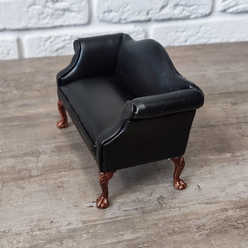 Диван для кукол Классика черный Миниатюра 1:12  D JY-0020 - фото товара фото 3