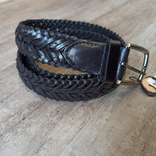 Ремень плетеный объемный 33 мм толщ. 6,3 мм Черный  RS01 - фото товара фото 3