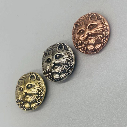 Кончо для кожаных изделий 22 мм Голова кота Латунь фото 2 Кончо для кожаных изделий 22 мм Голова кота Латунь фото 2