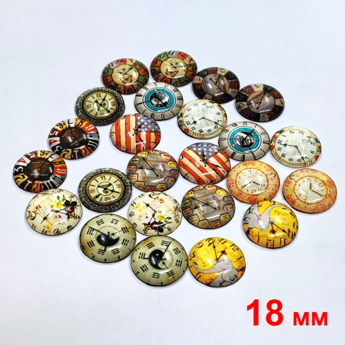 Кабошоны Часы клеевые 18-20 мм набор 10 шт. фото 3