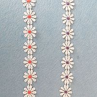 Тесьма кружевная Ромашки 20 мм пэ