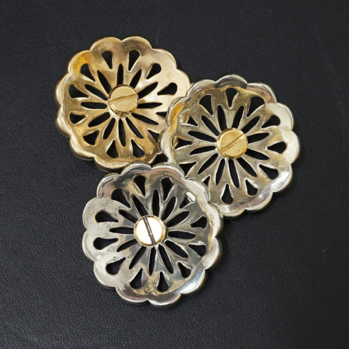 Кончо для кожаных изделий Хризантема 36 мм Латунь  JP-004 - фото товара фото 3