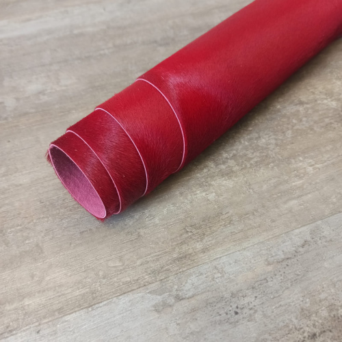 Кожа с ворсом (мех пони) 1,2 мм Красный Италия