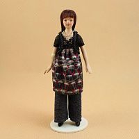 Кукла Девушка в брюках и тунике Миниатюра 1:12  - купить для кожевенного хобби