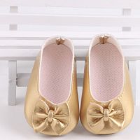 Балетки для куклы золотые с бантом 7 см  - купить для кожевенного хобби