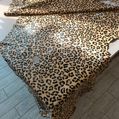 Кожа с ворсом КРС 1,1 мм Леопард фото 2