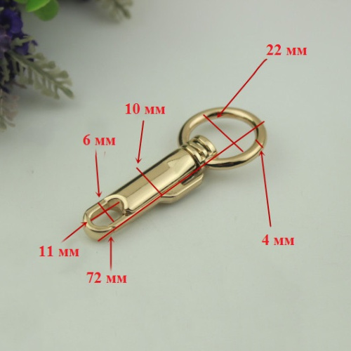 Карабин металлический 22 мм поворотный с пружинкой фото 2