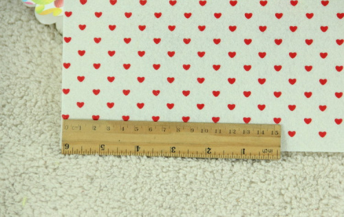 Фетр жесткий 1 мм 30х30 см принт Сердечки фото 3