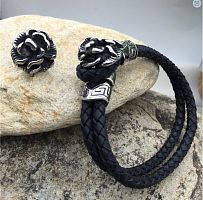 Концевик-застежка 10х5 мм на два шнура Роза Сталь  - купить для кожевенного хобби