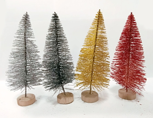 Елочки блестящие 13 см для кукольного дома Елочки блестящие 13 см для кукольного дома