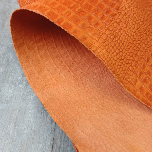 Кожа Кайман 1,2-1,4 мм Оранжевый фото 3