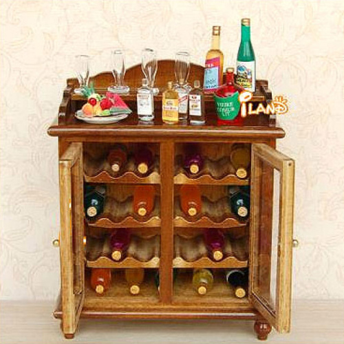 Шкафчик винный для кукол Белый/Орех фото 4 Шкафчик винный для кукол Белый/Орех фото 4