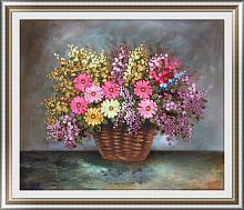 Набор для вышивки лентами Букет полевых цветов в корзинке  - купить для кожевенного хобби