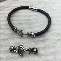 Коннектор 5 мм для круглых браслетов Якорь Сталь  - купить для кожевенного хобби