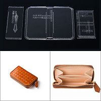 Шаблоны-лекала для кошелька на молнии AAB-349  - купить для кожевенного хобби