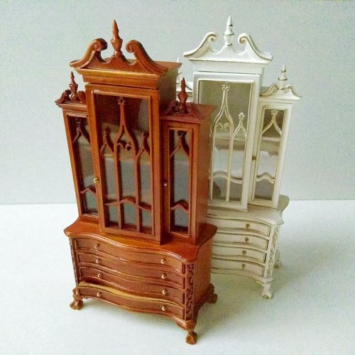 Шкаф-комод для кукол 3-х створчатый белый Миниатюра 1:12  D JY-9011 - фото товара фото 2