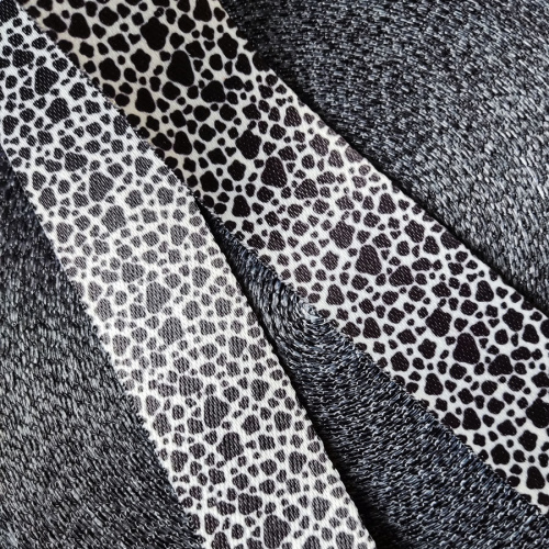 Лента ременная стропа 38 мм Черно-белая  L-JUN18 - фото товара