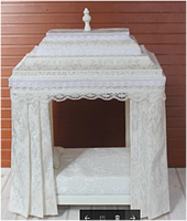 Миниатюра для кукол Кровать с балдахином Белая Премиум  - купить для кожевенного хобби