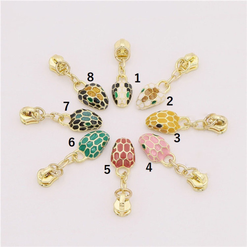 Бегунок для молнии №5 с пуллером в виде головы змеи фото 2