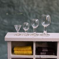 Бокалы для кукол Миниатюра 1:12
