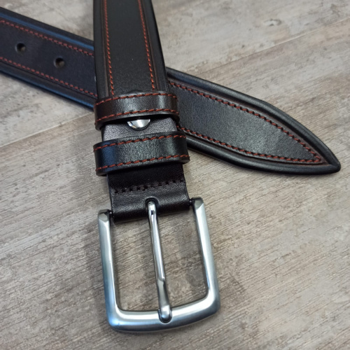 Ремень кожаный 35 мм толщ. 4 мм Темно-коричневый   EU-035-1 - фото товара фото 6