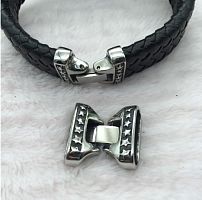 Замок 20х7 для плоских браслетов Звезды Сталь  - купить для кожевенного хобби