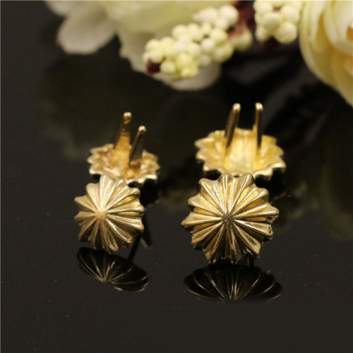 Зажим декоративный Хризантема Латунь фото 3