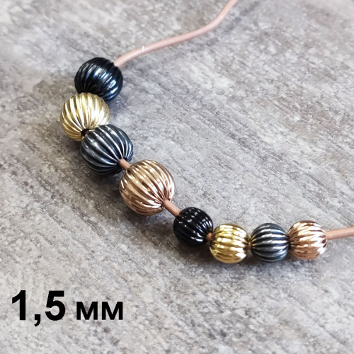 Бусина 1,5 мм для браслетов Арбуз Сталь B83 Бусина 1,5 мм для браслетов Арбуз Сталь B83