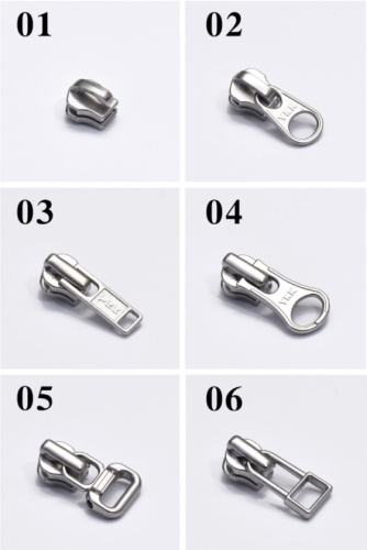 Бегунок, зажимы, ограничители для молнии №3 YKK под серебро фото 3