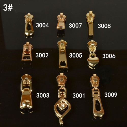 Бегунок с пуллером для молнии №3 золото фото 2