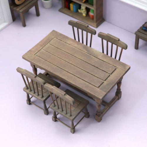 Обеденная зона для кукольной кухни состаренная 1:12  BEF002-ZJ - фото товара фото 4