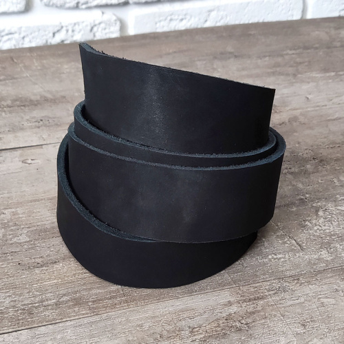 Заготовка для ремня хром. дубл. 35 мм толщ. 3,6 мм Черный  ZR RU-Black35 - фото товара фото 2